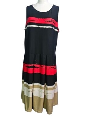 Last Exit Women's Sleeveless Fit & Flare Pleated Minimalist Dress Size 3X